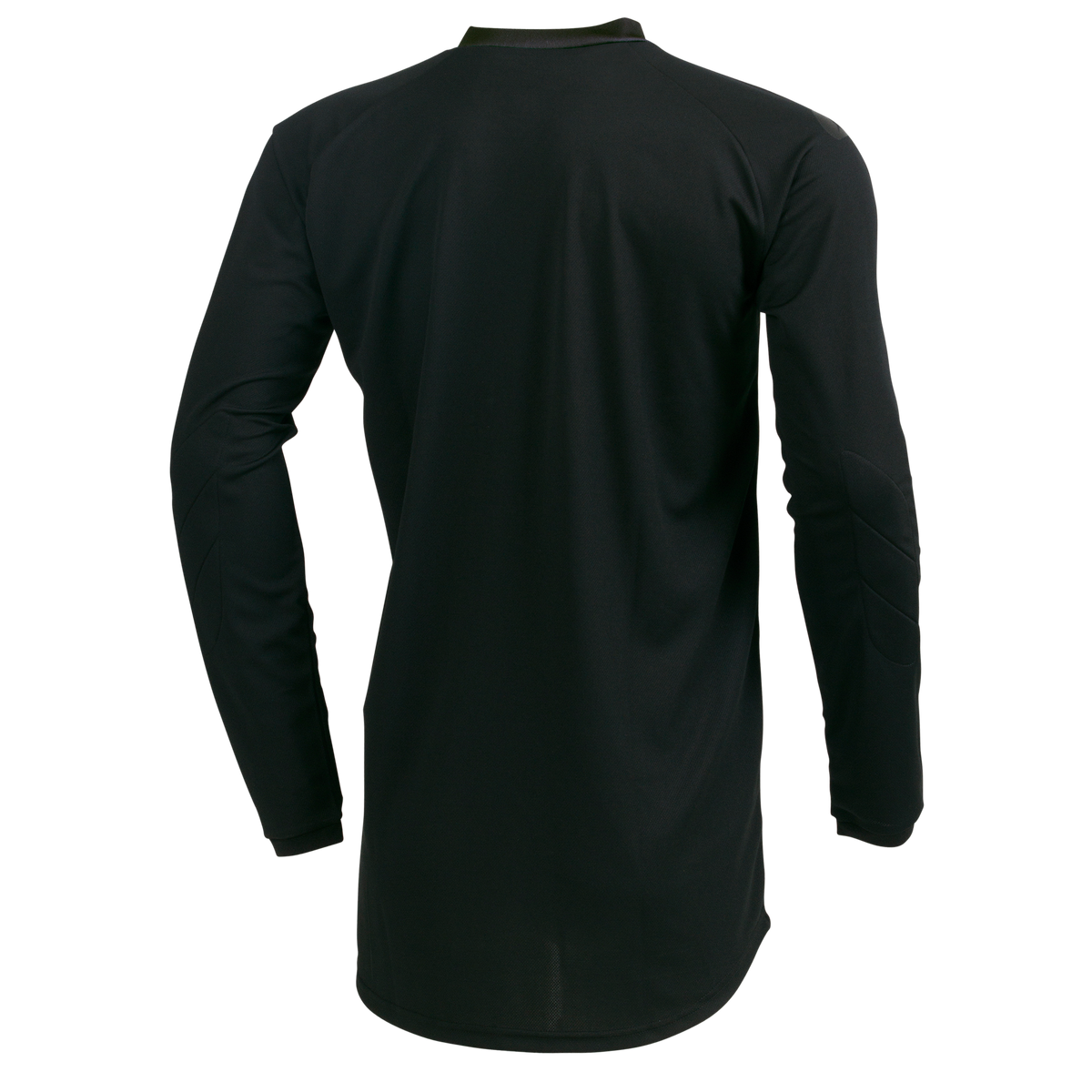 Una maglietta sportiva nera a maniche lunghe con semplice scollo rotondo e materiale traspirante per un elevato comfort di vestibilità, simile all'Element Jersey CLASSIC di O'NEAL. Non presenta loghi o motivi visibili.