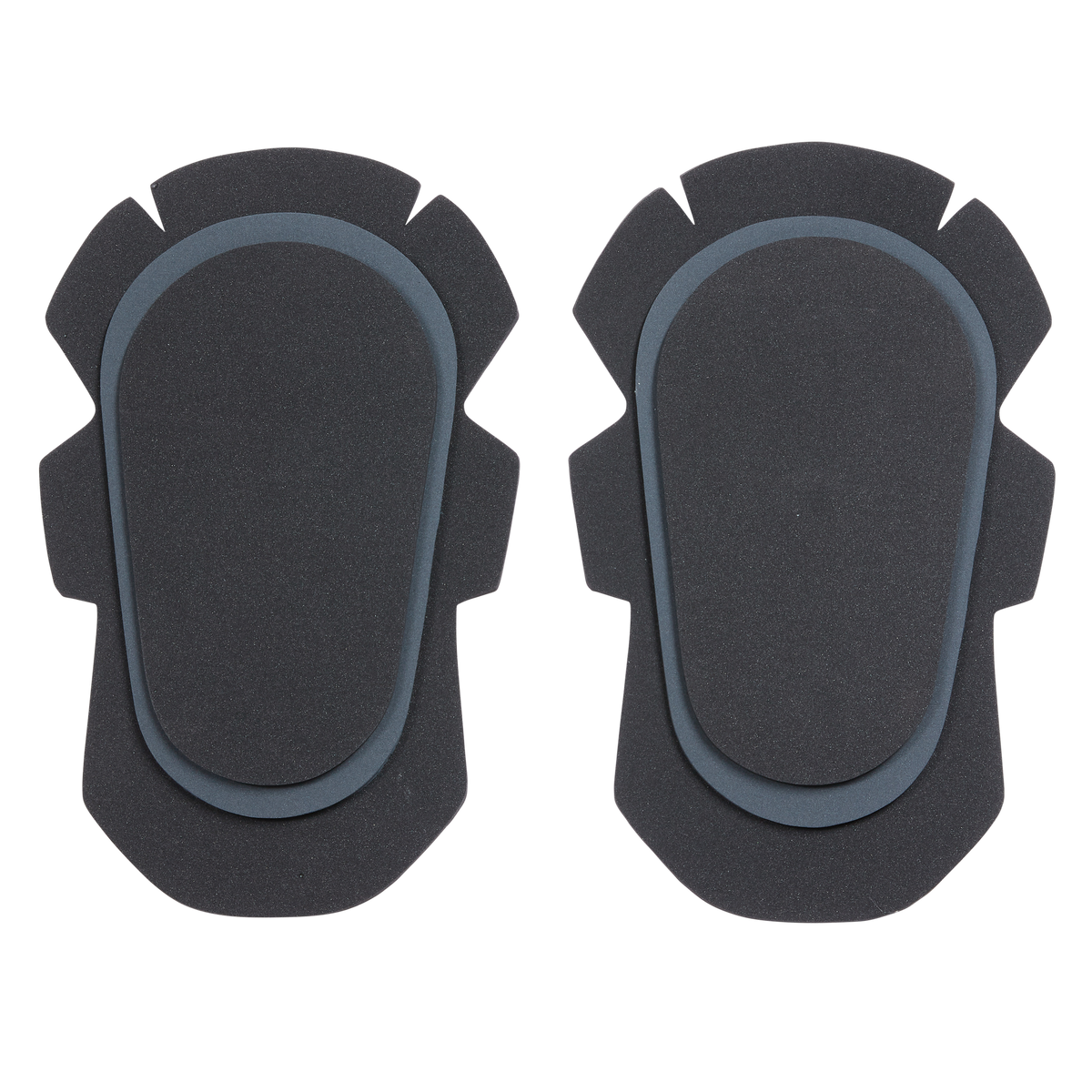 A pair of black, oval O'NEAL IPX-HP foam knee sliders with layered edges for motorcycle racing suits, pictured on a white background.