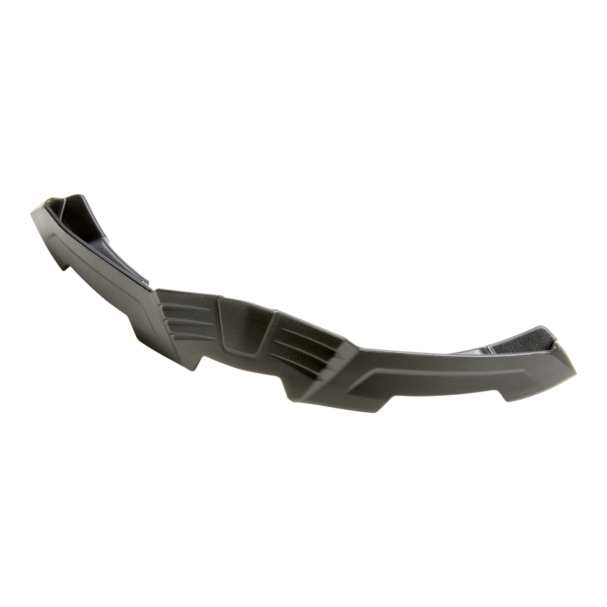 Casque O'NEAL Nose Guard D-SRS noir et anguleux avec des rainures géométriques, vu d'un angle sur un fond transparent.