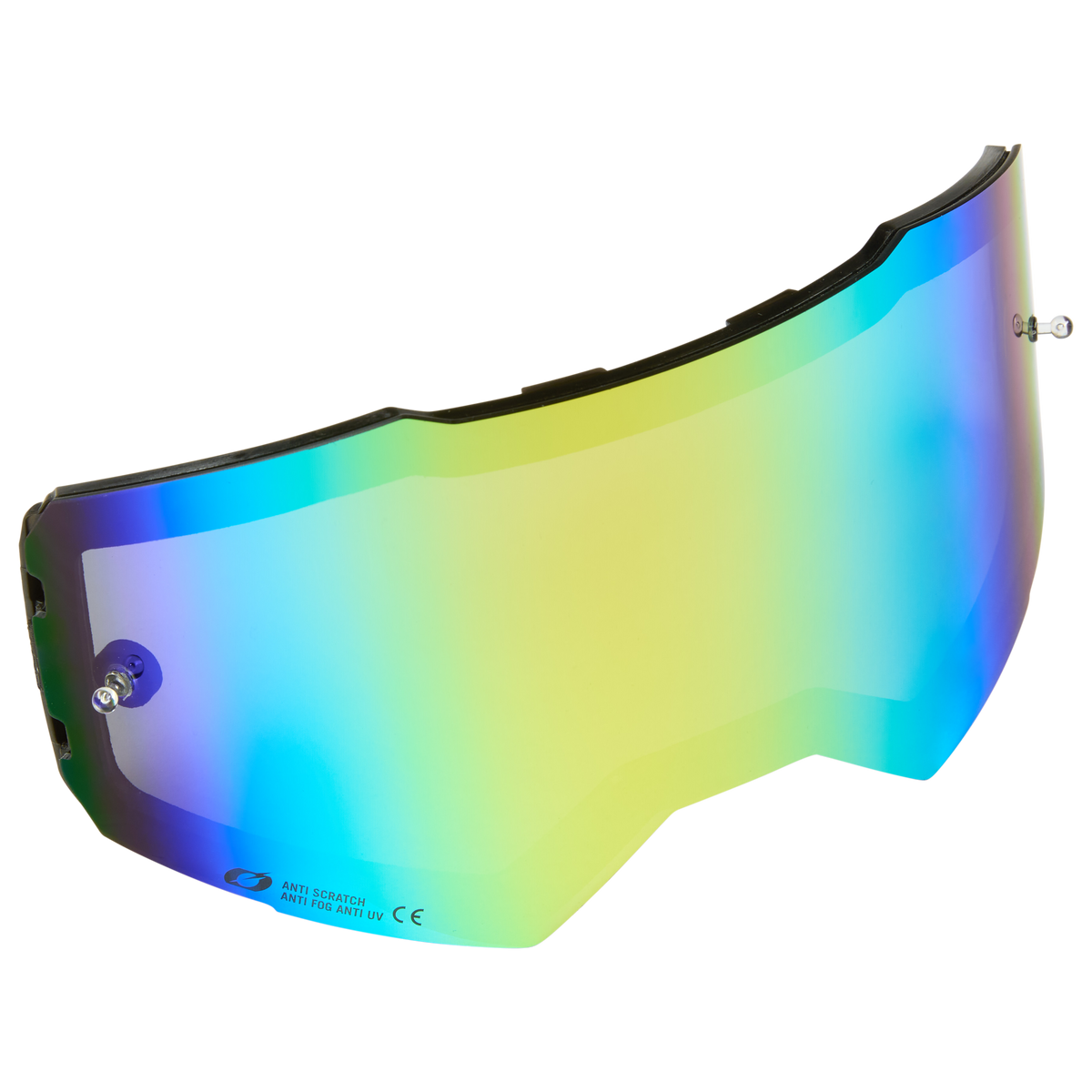 Les verres de rechange O'NEAL B-55 Goggle avec Tear Off Pins de O'NEAL ont un design incurvé, réfléchissant et irisé avec une protection UV et une résistance aux rayures. Le matériel de fixation métallique pour une mise en place sûre est inclus.