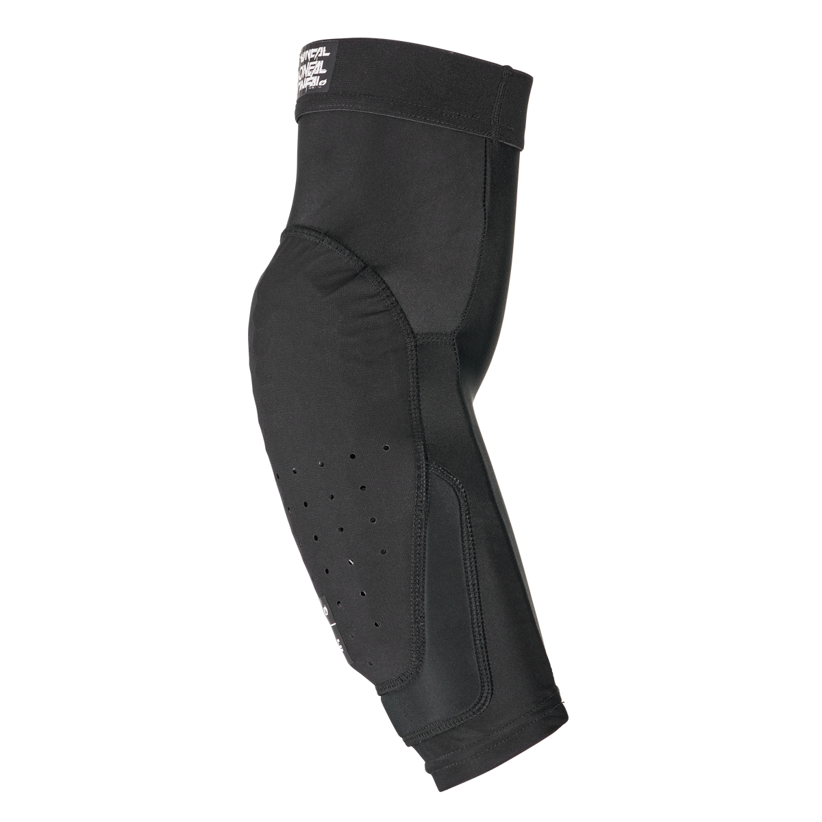 Le protège-coudes O'NEAL DIRT FLX 2.0 pour enfants en noir, de O'NEAL, dispose d'un design ergonomique, d'un rembourrage IPX et de perforations d'aération pour une utilisation sportive ou de protection ; présenté sur un fond blanc simple O'NEAL.