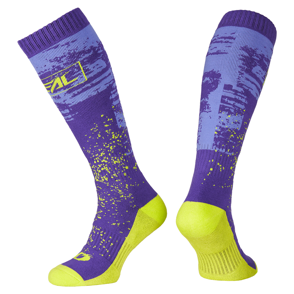 Calzini O'NEAL Pro MX PAINT viola/giallo neon