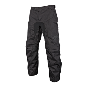 Die O'NEAL APOCALYPSE Damenhose ist eine schwarze, strapazierfähige, flexible Hose mit verstärkten Knien und Gesäß, einer Reißverschlusstasche am linken Oberschenkel und einem Bund mit Knopfverschluss - perfekt für raue Outdoor-Aktivitäten, die maximale Mobilität erfordern.