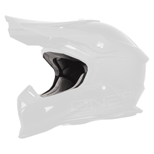 O'NEAL Liner & Cheek Pads 2SRS EVO Helm-schwarzes Fullface-Design mit Visier, O'NEAL-Branding an der Seite, aerodynamischen Belüftungsöffnungen und mattem Finish.