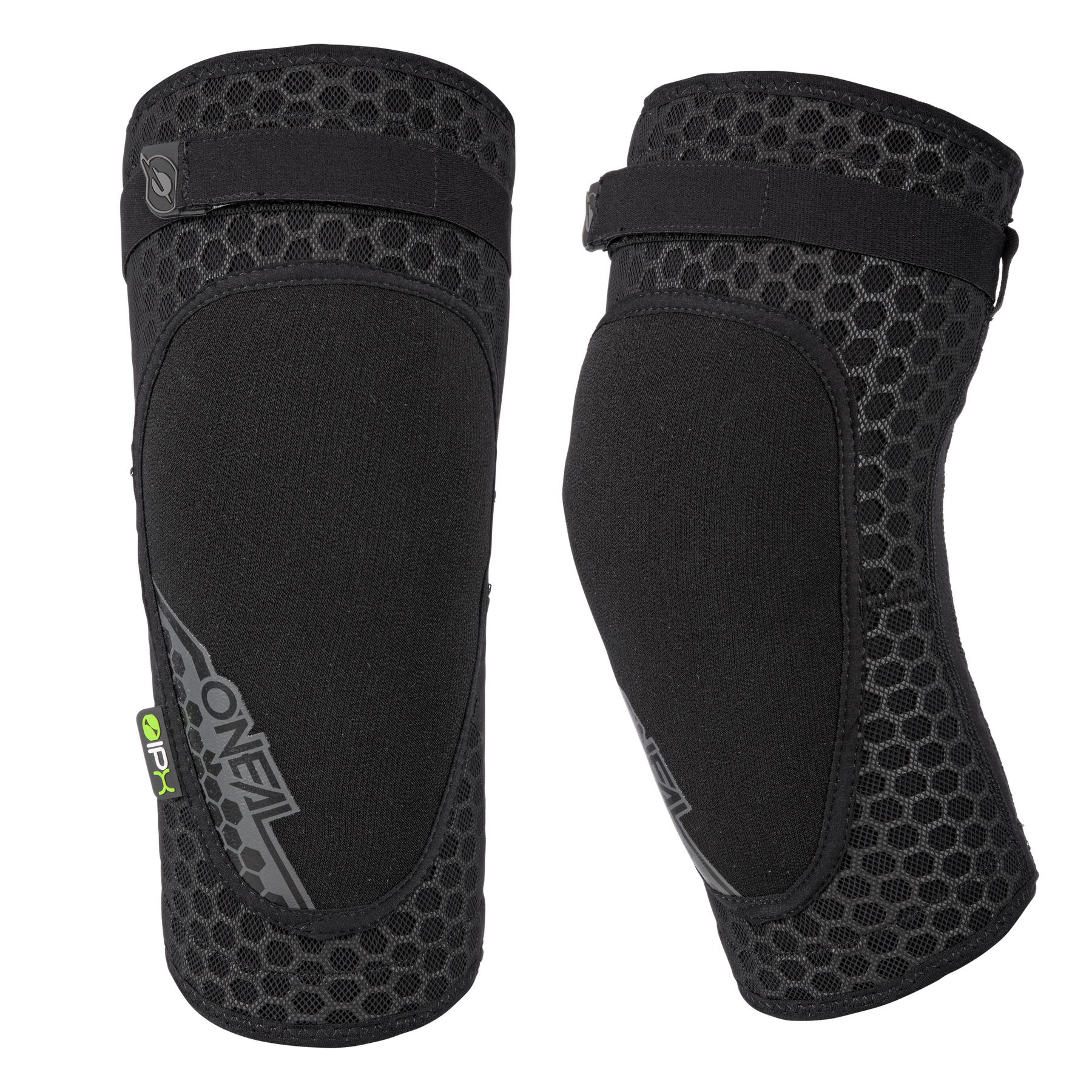 Die O'NEAL REDEEMA Ellbogenschützer sind schwarze Ellbogenschützer aus Wabengewebe mit Klettverschluss und dem O'NEAL-Logo - ideal für Sport, Radsport oder als Schutzausrüstung/Knieschoner.