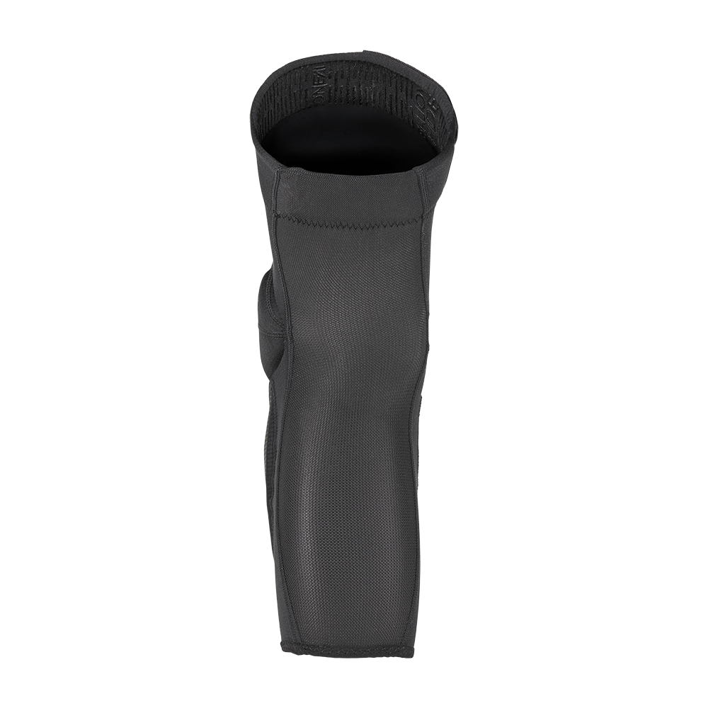 Das O'NEAL Europe O'NEAL DIRT FLX Hybrid Knee, das von oben gezeigt wird, um sein Inneres und seine Form zu zeigen, bietet Knieunterstützung und Kompression mit Level-2 Schutz für verbesserten Schutz.