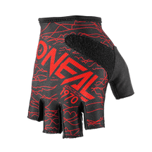 An image of the O'NEAL DROP Fingerless glove, featuring a black design with red accents and the brand name "O'NEAL 1970" printed in red. The glove has a textured palm and a padded area on the back of the hand for added comfort.