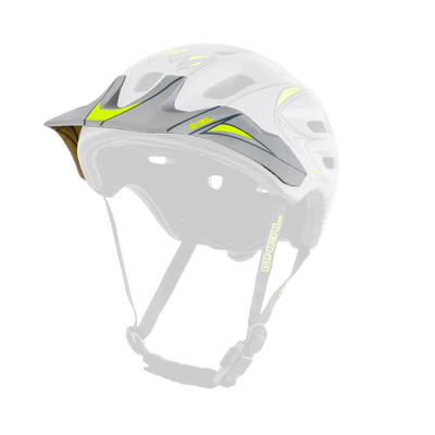 Il casco O'NEAL Visor Defender TRIBAL è un casco da bici per esterni leggero, di colore grigio-giallo, con aperture di ventilazione, visiera e mentoniera regolabile per una maggiore sicurezza.