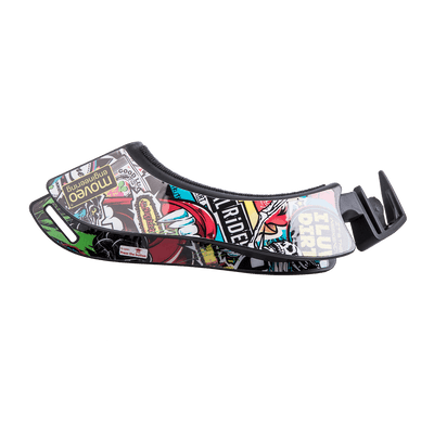 La parte laterale sinistra O'NEAL del TRON Neckbrace è raffigurata su uno sfondo nero e presenta il caratteristico design O'NEAL.