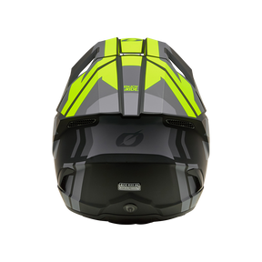 The O'NEAL 3SRS helmet RIDE by O'NEAL is characterized by a black and bright yellow geometric pattern, ventilation openings and the "ENJOY THE RIDE" print on the top.