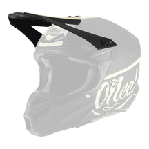 El Casco O'NEAL Visor 5SRS Poliacrilita RESEDA es un casco todoterreno de color negro y crema con visera, funciones de ventilación y el nombre de la marca O'NEAL en letras grandes en el lateral.