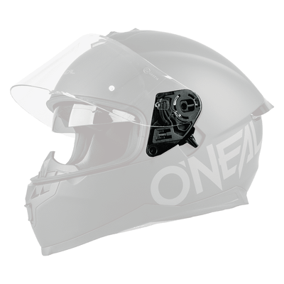 Placche laterali di ricambio O'NEAL Challenger nere opache per caschi da moto con logo O'NEAL, adatte ai modelli con visiera integrale e ventilazione.