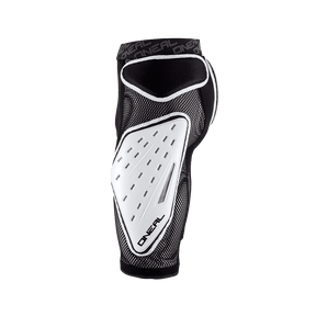 Un protège-genou et protège-tibia O'NEAL noir et blanc en coque dure et tissu mesh qui, combiné au short O'NEAL KAMIKAZE, assure une meilleure protection lors de la pratique du sport ou de la moto.