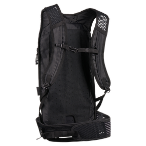 Der schwarze O'NEAL Europe JUNCTION MTB Protektorrucksack ist von hinten abgebildet und verfügt über gepolsterte Schultergurte, Brust- und Hüftgurte sowie einen belüfteten Netzrücken - ideal als Biker- oder Protektorrucksack.