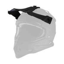 El Casco O'NEAL Visor 2SRS FLAT de O'NEAL es un casco de motocross negro mate con visera y mentonera, aberturas de ventilación y forro interior acolchado.