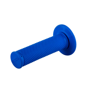 Ein einzelner blauer O'NEAL MX Grips DIAMOND Lenkergriff mit aufgeweitetem Ende und flacher Kappe. Die Diamant-Textur sorgt für sicheren Halt und verbessertes Fahrgefühl, mit "O'NEAL"-Branding auf der Endkappe.