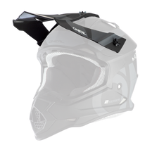 El casco O'NEAL Visor 2SRS SLICK negro de O'NEAL se muestra sobre un fondo negro.