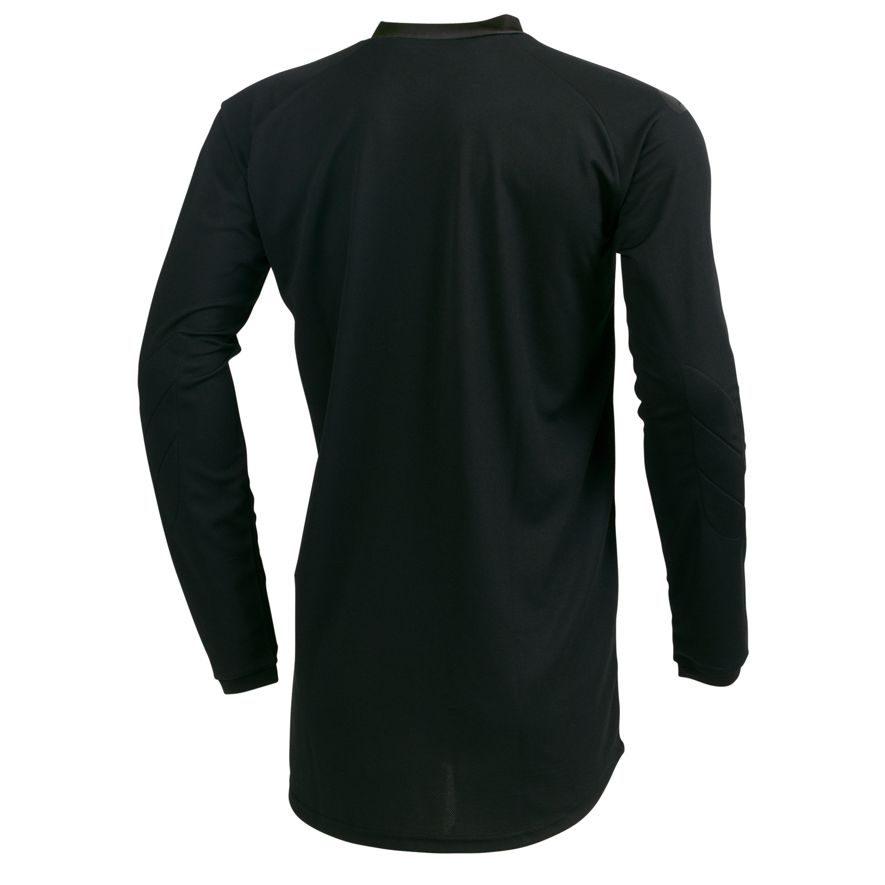 Ein langärmeliges schwarzes Sportshirt mit einfachem Rundhalsausschnitt und atmungsaktivem Material für hohen Tragekomfort - ähnlich wie das O'NEAL ELEMENT Jersey CLASSIC von O'NEAL. Keine sichtbaren Logos oder Muster.