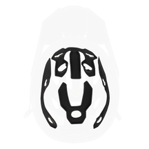 Vista superior del interior del casco O'NEAL Liner PIKE, destacando el acolchado protector y varias inserciones amortiguadoras O'NEAL de color verde.
