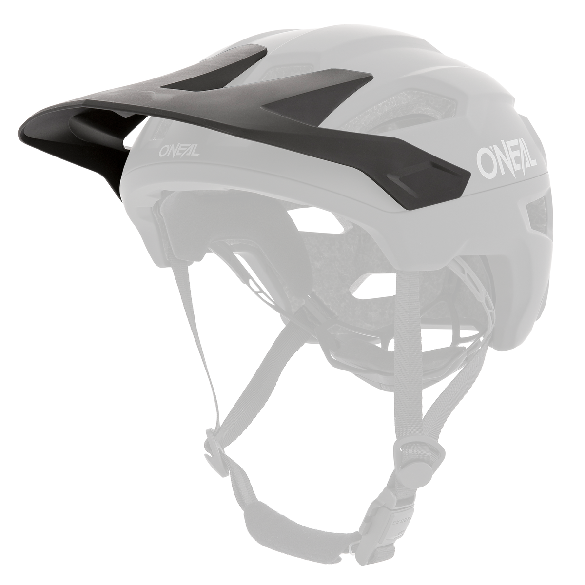 The O'NEAL Visor TRAILFINDER Helmet SOLID is a matt black bike helmet with visor, adjustable straps, ventilation openings and the O'NEAL logo on the side - for safety and comfort.