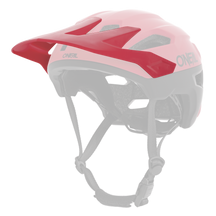 The O'NEAL Visor TRAILFINDER Helmet SPLIT in pink and black features a visor, adjustable chin straps and ventilation openings.