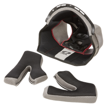 Abgebildet sind herausnehmbare O'NEAL Liner & Cheek Pads für den BACKFLIP-Helm mit Stoff- und Mesh-Oberflächen und dem sichtbaren "O'NEAL"-Markenzeichen auf dem Hauptliner.