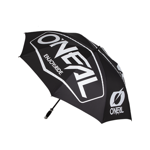 L'ombrello O'NEAL MOTO ATTACK Hexx è un ombrello nero con scritte bianche 