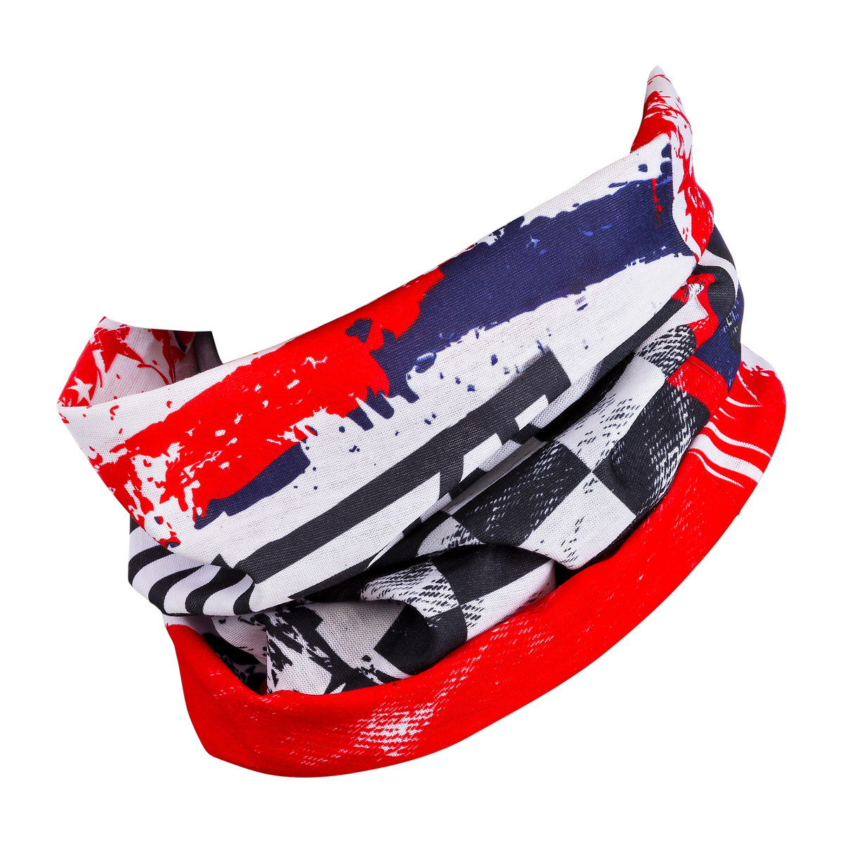 Lo scaldacollo O'NEAL USA è caratterizzato da fantasie astratte rosse, bianche e blu con spruzzi di colore e motivi a quadri: uno scaldacollo elegante e colorato di O'NEAL, ideale per gli appassionati di motocross e mountain bike.