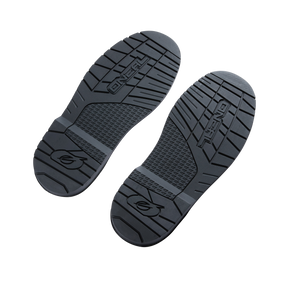 The O'NEAL RIDER PRO youth boot replacement sole set features black rubber soles with a textured pattern and "O'NEAL" embossed on each sole (seen from below).