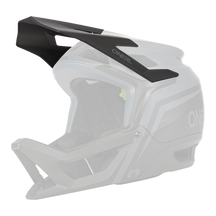 El Casco O'NEAL Visor Transition FLASH es un casco integral para bicicleta de montaña de color gris mate y negro, con una gran visera, mentonera, aberturas de ventilación y la llamativa marca O'NEAL.
