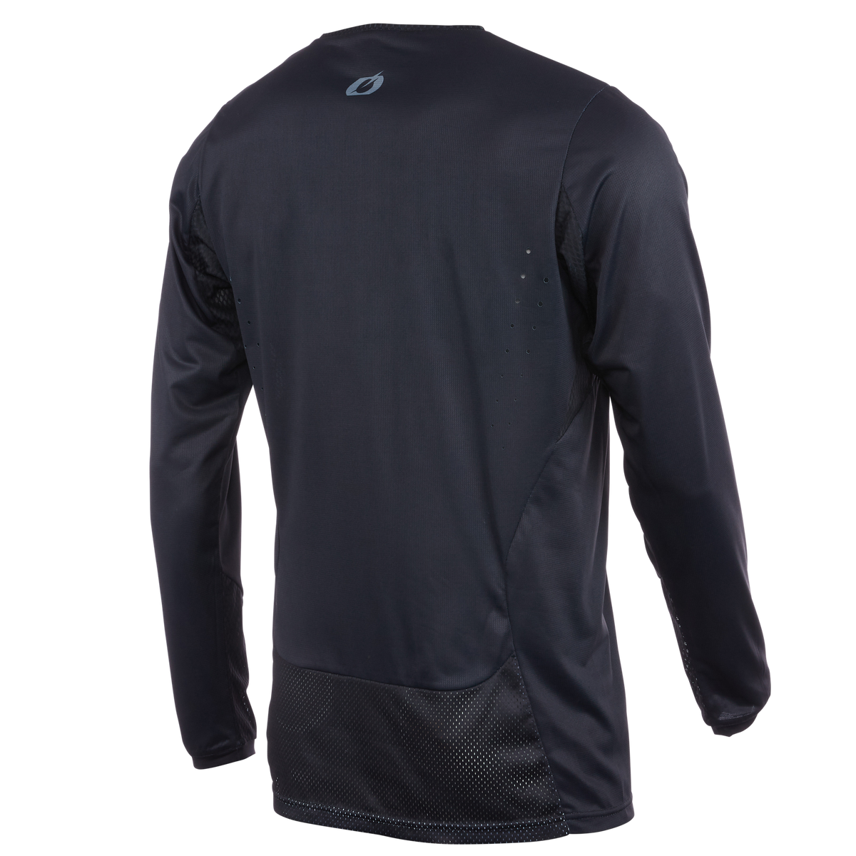 La O'NEAL Custom Jersey Element FR PLAIN è una maglia sportiva a maniche lunghe di colore scuro con un piccolo logo sulla parte superiore della schiena, ventilazione in rete sulla parte inferiore della schiena e discrete perforazioni laterali - una maglia personalizzata nel design O'NEAL.
