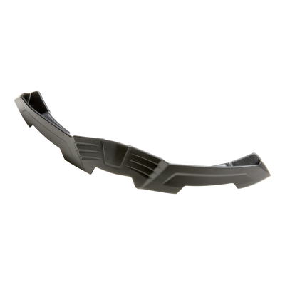 Casque O'NEAL Nose Guard D-SRS noir et anguleux avec des rainures géométriques, vu d'un angle sur un fond transparent.