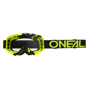Die O'NEAL VAULT Brille SOLID in Schwarz und Neongelb verfügt über ein klares Glas und ein verstellbares schwarzes Band mit gelbem O'NEAL-Logo - der ideale Schutz für Ihre Motorsport-Kollektion.