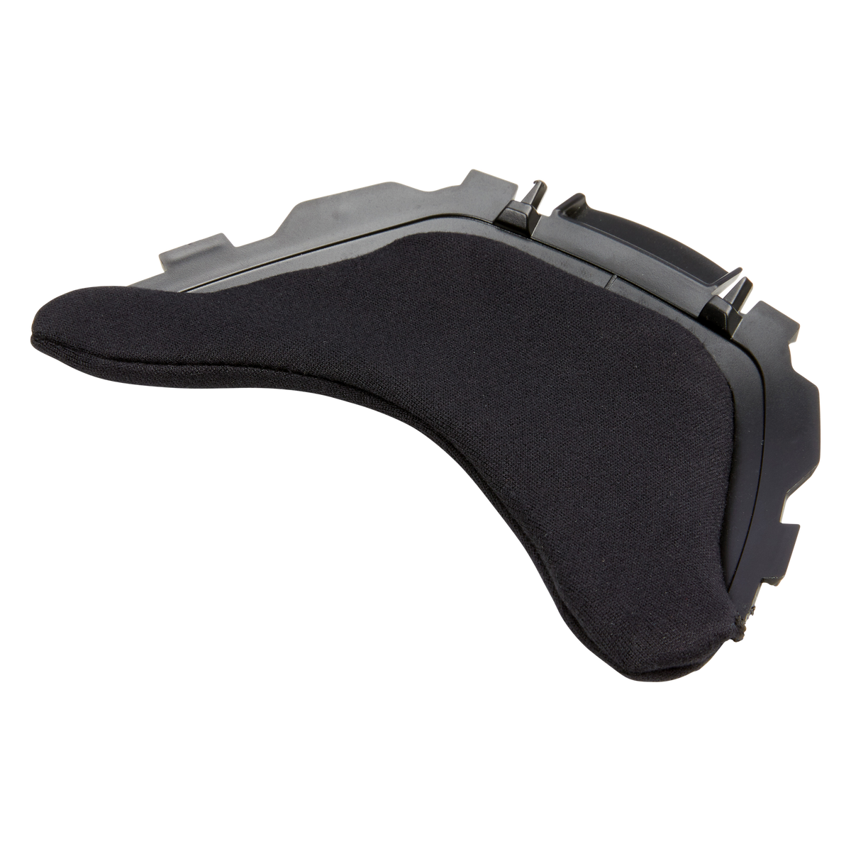 Il casco O'NEAL Windbreaker M-SRS, un accessorio nero, curvo e imbottito con bordi in plastica, è mostrato su uno sfondo nero.