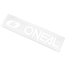 L'autocollant de fenêtre O'NEAL est un autocollant blanc rectangulaire avec un logo "O" stylisé sur le côté gauche et un texte "O'NEAL" en gras sur le côté droit, les deux en blanc sur un fond transparent O'NEAL. Marque : O'NEAL.