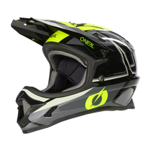 The O'NEAL Sonus helmet youth SPLIT is a black and yellow youth helmet with style and protection for young riders.