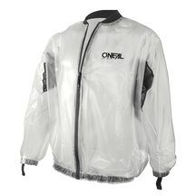 Die O'NEAL SPLASH Regenjacke ist eine transparente Regenjacke mit schwarzem Besatz, Frontreißverschluss, elastischen Ärmelbündchen und Saum, schwarzen Mesh-Seiteneinsätzen und dem O'NEAL-Logo auf der linken Brustseite.