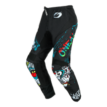 The O'NEAL ELEMENT youth pants Rancid feature colorful graffiti-style graphics with cartoon characters and bold text on the legs. The O'NEAL brand name is prominently displayed.