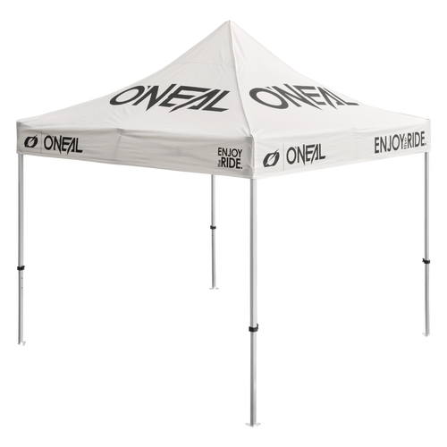 L'O'NEAL RACE TENT è una tenda esterna bianca con le scritte 