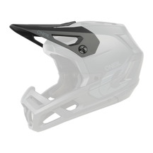 La imagen muestra el casco O'NEAL Spare Visor SL1 en negro y destaca la visera negra mate como característica principal.