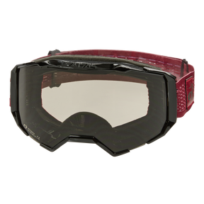 O'NEAL B-22 Goggle STATIC: MTB-Schutzbrille mit schwarzem Rahmen, getönten Gläsern und rotem, verstellbarem Strukturband von O'NEAL.