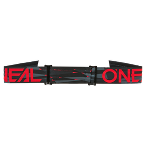 Une sangle ajustable noire et grise avec une inscription "O'NEAL" rouge bien visible, qui sert à fixer ton O'NEAL B-33 Goggle ICTUS en motocross ou en VTT.