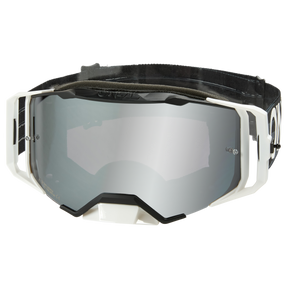 Le masque O'NEAL B-33 ICTUS dispose d'un cadre blanc élégant, d'une bande noire, de grands verres incurvés et d'une protection solide pour le nez - parfait pour les sports de plein air ou les sports extrêmes comme le VTT.