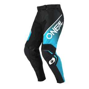 O'NEAL HARDWEAR AIR Pants SLAM in black and blue with white O'NEAL branding, reinforced knees and sporty, angular design - ideal for motocross. Shown on white background without model.