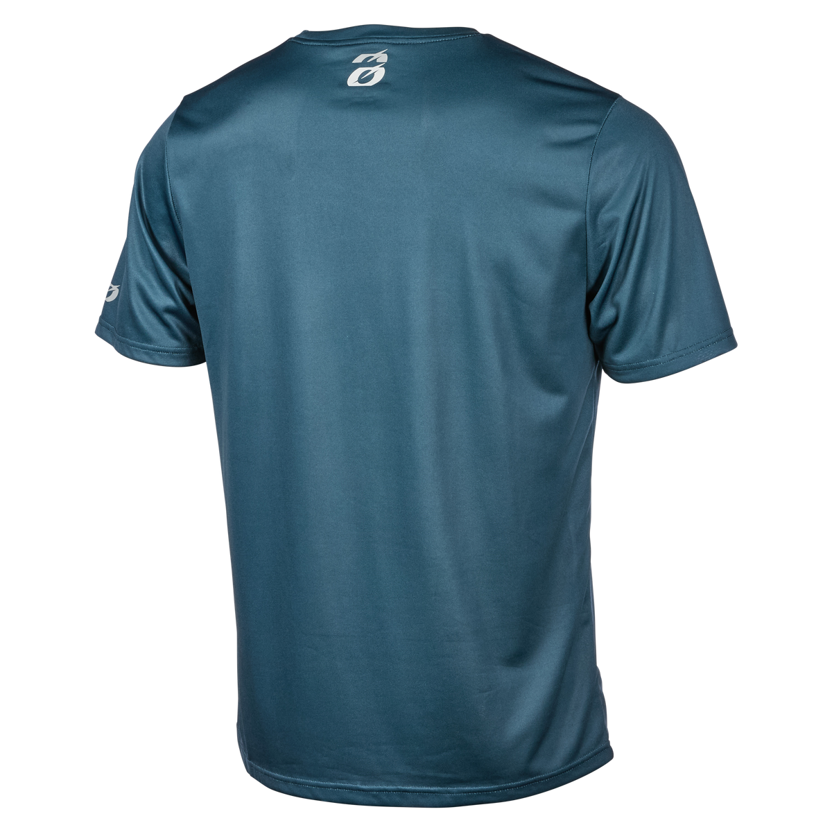 Das O'NEAL SLICKROCK Trikot STATIC ist ein tealfarbenes, kurzärmeliges Sporttrikot mit kleinen weißen O'NEAL-Logos am oberen Halsausschnitt und am linken Ärmel, das auf Komfort und bewährte O'NEAL-Qualität ausgelegt ist.