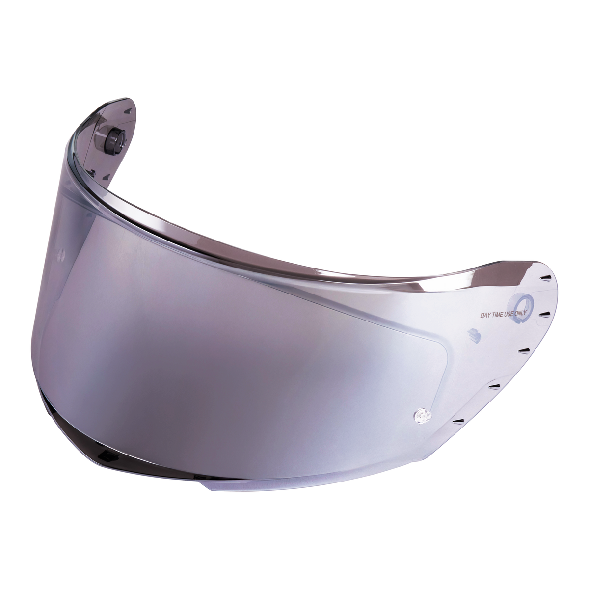 La pantalla de recambio para casco Challenger de O'NEAL es una visera transparente abombada con orificios de montaje laterales que refleja la luz y muestra la inscripción "SÓLO USO DIURNO" en letras azules pequeñas en el lado derecho.
