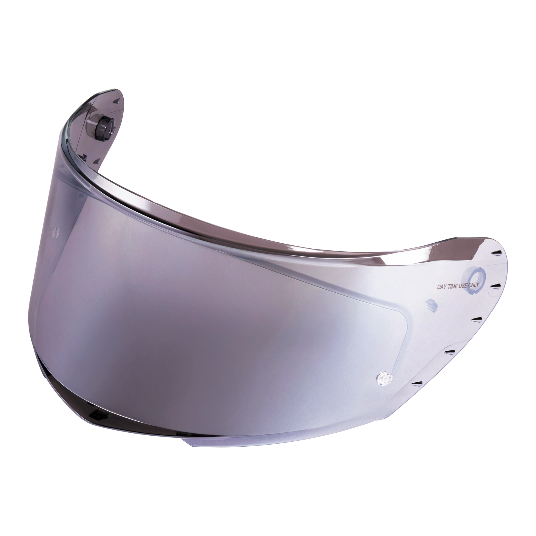 La pantalla de recambio para casco Challenger de O'NEAL es una visera transparente abombada con orificios de montaje laterales que refleja la luz y muestra la inscripción "SÓLO USO DIURNO" en letras azules pequeñas en el lado derecho.