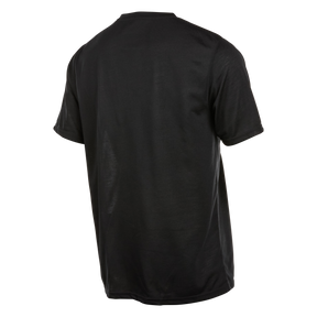 Das O'NEAL VAULT Jersey von O'NEAL ist ein schlichtes, schwarzes, kurzärmeliges, atmungsaktives Trikot, das von hinten auf weißem Grund abgebildet ist.