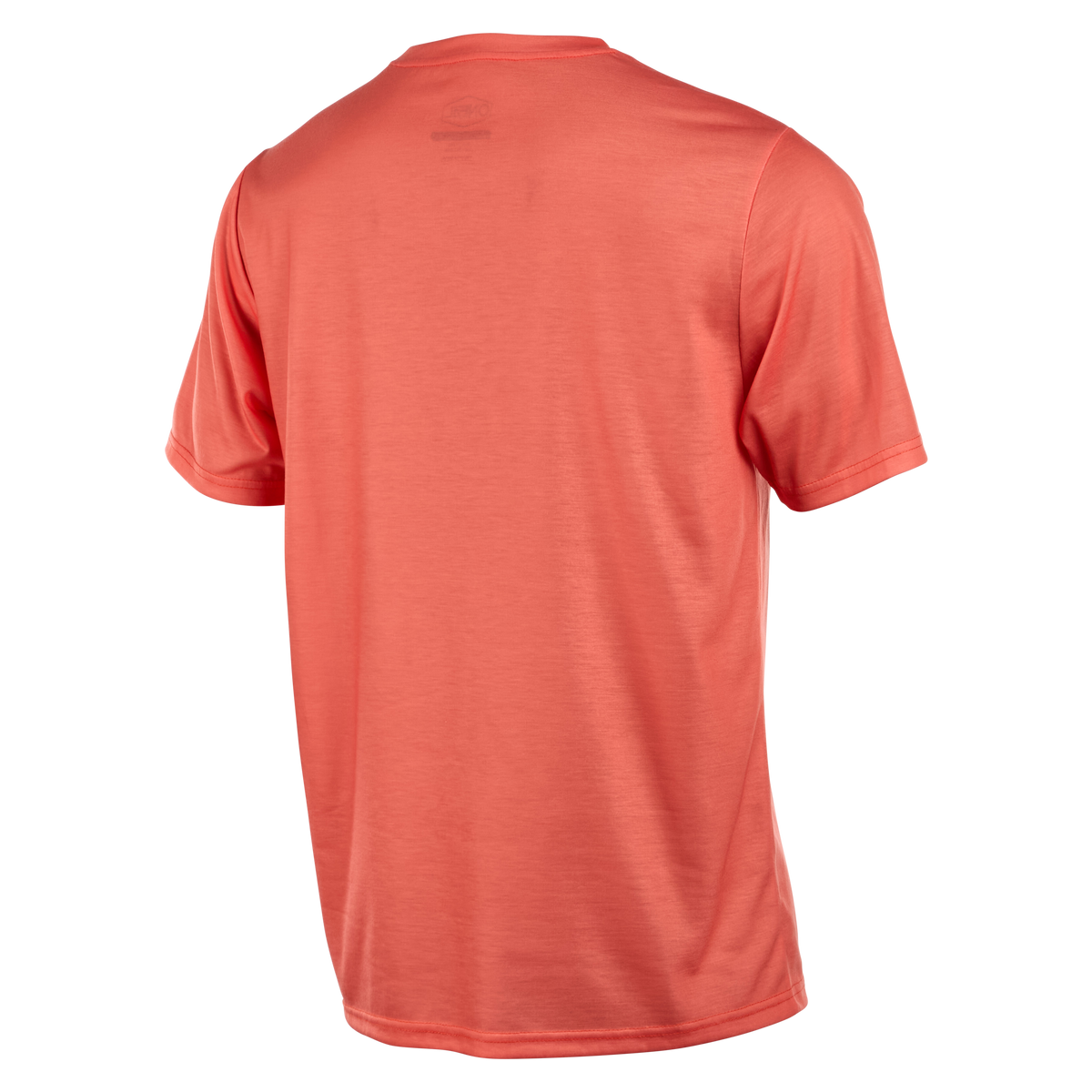 La maglia Vault di O'NEAL è mostrata da dietro su sfondo bianco. Questa maglia a maniche corte color corallo è realizzata in tessuto leggero, liscio e traspirante per una vestibilità comoda e rilassata.