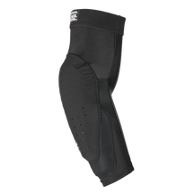 Der O'NEAL DIRT FLX 2.0 Ellbogenschützer Kinder in schwarz, von O'NEAL, verfügt über ein ergonomisches Design, IPX-Polsterung und Belüftungsperforationen für den Sport- oder Schutzgebrauch; dargestellt auf einem schlichten weißen Hintergrund.